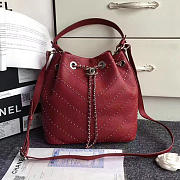 Chanel calfskin bucket bag red a93597 vs04761 - 1