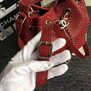 Chanel calfskin bucket bag red a93597 vs04761 - 4