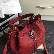 Chanel calfskin bucket bag red a93597 vs04761 - 3