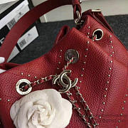 Chanel calfskin bucket bag red a93597 vs04761 - 2