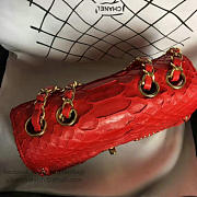 Chanel Snake Embossedr Flap Shoulder Bag Red- A98774 - 15.5x20x8cm - 6