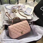 chanel caviar quilted lambskin flap bag with top handle pink CohotBag a93752 vs00969 - 6