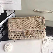 Chanel Crochet Braid Cayo Coco Flap Bag Beige- A93680 - 25cm - 1