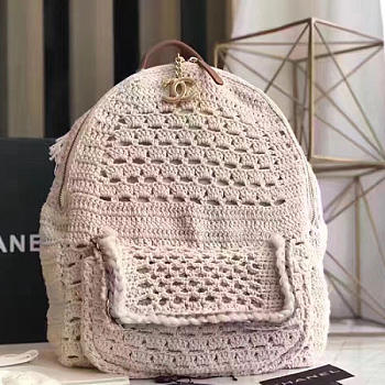 chanel crochet braid cayo coco backpack white CohotBag a93681 vs04725