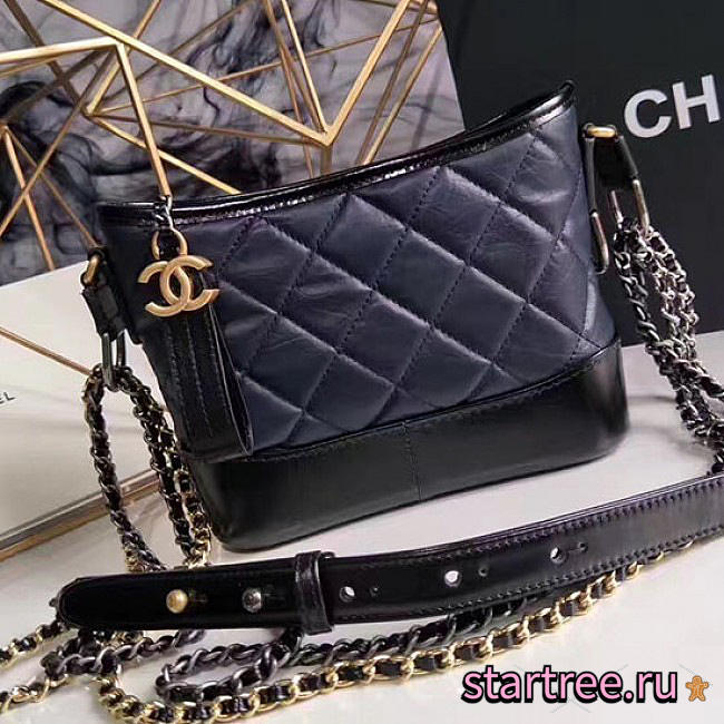 chanel's gabrielle small hobo bag navy blue CohotBag a91810 vs04090 - 1