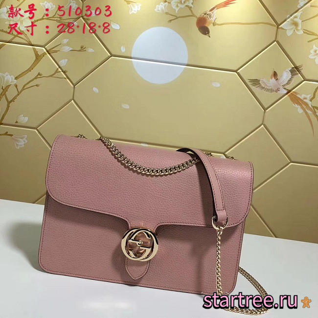 gucci gg flap shoulder bag on chain pink CohotBag 510303 - 1