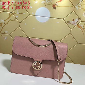 gucci gg flap shoulder bag on chain pink CohotBag 510303