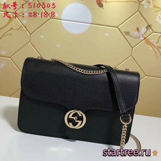 gucci gg flap shoulder bag on chain black CohotBag 510303 - 1