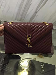 ysl gold monogram envelop wine red CohotBag 5082 - 2