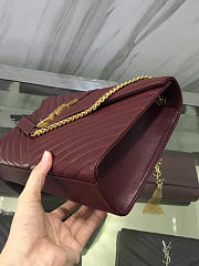 ysl gold monogram envelop wine red CohotBag 5082 - 5