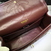 Chanel Lambskin Leather Flap Bag With Gold/Silver Hardware Maroon Red - 33cm - 2