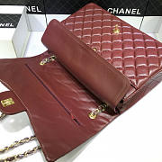 Chanel Lambskin Leather Flap Bag With Gold/Silver Hardware Maroon Red - 33cm - 4