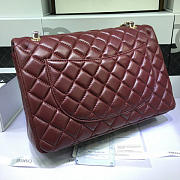 Chanel Lambskin Leather Flap Bag With Gold/Silver Hardware Maroon Red - 33cm - 5