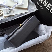 Chanel Classic Handbag Grey Gained Calfskin & Gold-Tone -25cm - 4