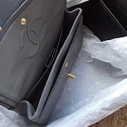Chanel Classic Handbag Grey Gained Calfskin & Gold-Tone -25cm - 3