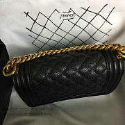 Chanel Small Quilted Caviar Boy Bag Black Gold A13043 - 6