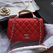 chanel caviar quilted lambskin flap bag with top handle red CohotBag a93752 vs09681 - 1