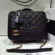 Chanel | CC Filigree Vanity Case Black A93343   - 1