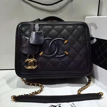 Chanel | CC Filigree Vanity Case Black A93343  