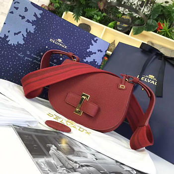 DELVAUX | calfskin mini le mutin saddle bag red 1501