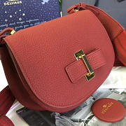 DELVAUX | calfskin mini le mutin saddle bag red 1501 - 3