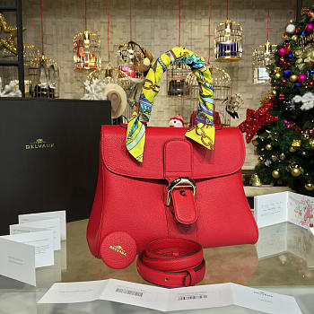 DELVAUX | silk ribbon mm brillant satchel red 1514