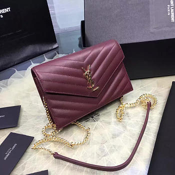 ysl gold monogram college wine red CohotBag 5071