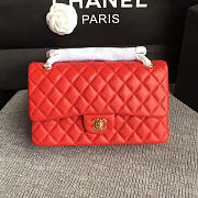 Chanel Lambskin Classic Flap Bag Red A01112 - 25cm - 6