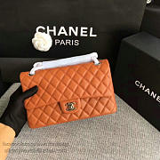 Chanel Lambskin Classic Flap Bag Orange A01112 - 25cm - 5
