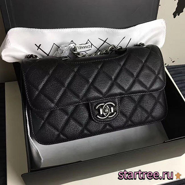 chanel quilted deerskin perfect edge bag black CohotBag a14041 vs02205 - 1