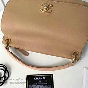 Chanel Grained Calfskin Large Top Handle Flap Bag Beige- A93757 - 28cm - 4