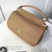 Chanel Grained Calfskin Large Top Handle Flap Bag Beige- A93757 - 28cm - 5