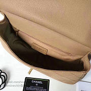 Chanel Grained Calfskin Large Top Handle Flap Bag Beige- A93757 - 28cm - 6