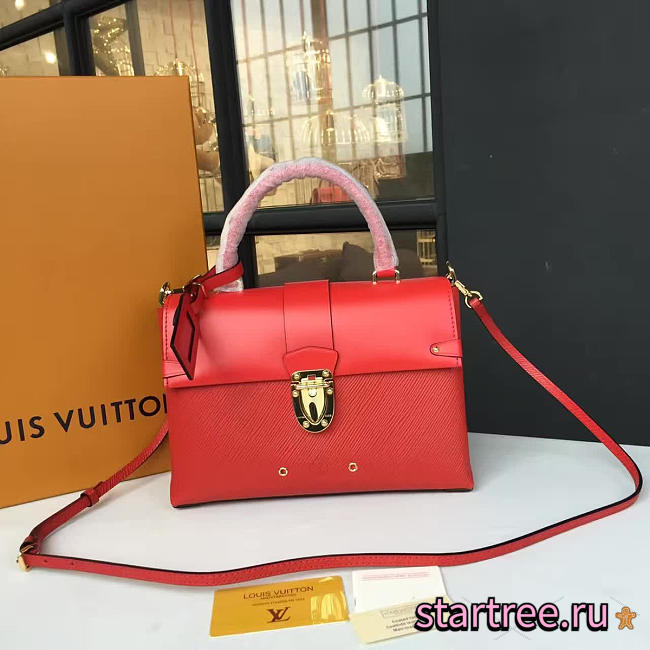 Louis Vuitton one handle flap bag mm red  - 1