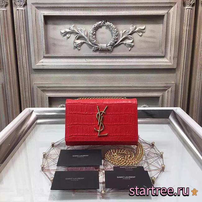 ysl monogram kate in embossed crocodile shiny leather CohotBag 4753 - 1