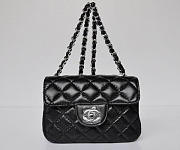 Chanel Lambskin Leather Flap Bag With Silver Hardware Black -  17.5x12.5x7cm - 2