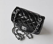 Chanel Lambskin Leather Flap Bag With Silver Hardware Black -  17.5x12.5x7cm - 4