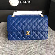 Chanel Lambskin Classic Flap Bag Blue- A01112 -25cm - 5