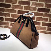 gucci re(belle) suede medium top handle bag ‎516459 brown CohotBag 2018 - 4