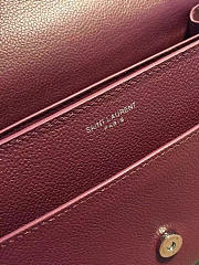 YSL Medium Sunset Bag Grained Leather Silver - 22cm x 16cm x 8cm - 2