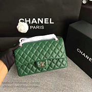 Chanel Lambskin Classic Flap Bag Green A01112 - 25cm - 3