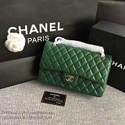 Chanel Lambskin Classic Flap Bag Green A01112 - 25cm - 2