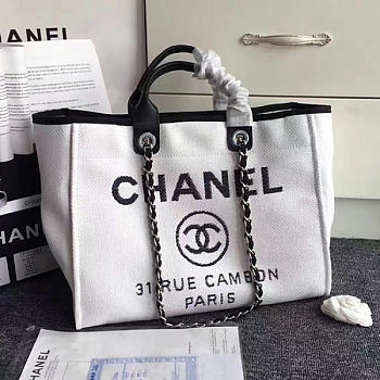Chanel Large Shopping Bag White A68046 - 38cm