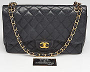 Chanel Classic Double Flap Quilted Caviar Gold-tone - 19.5 × 30 × 10 cm - 5