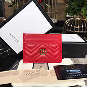 gucci marmont card case nexthibiscus red leather - 1