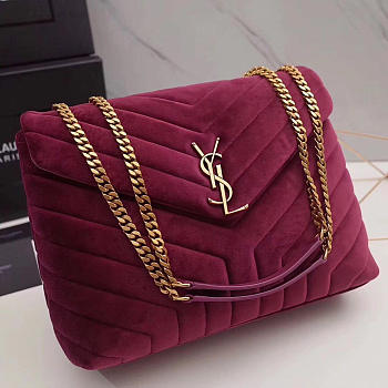 YSL Loulou Monogram Quilted Velvet Large -30x20x10cm