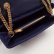 YSL Loulou Monogram Quilted Velvet Shoulder Bag Large Blue - 30x20x10cm  - 6