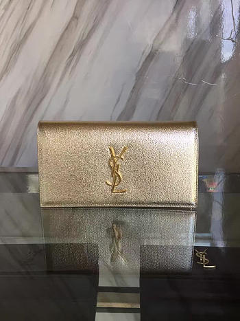 ysl monogram kate clutch gold CohotBag 4958