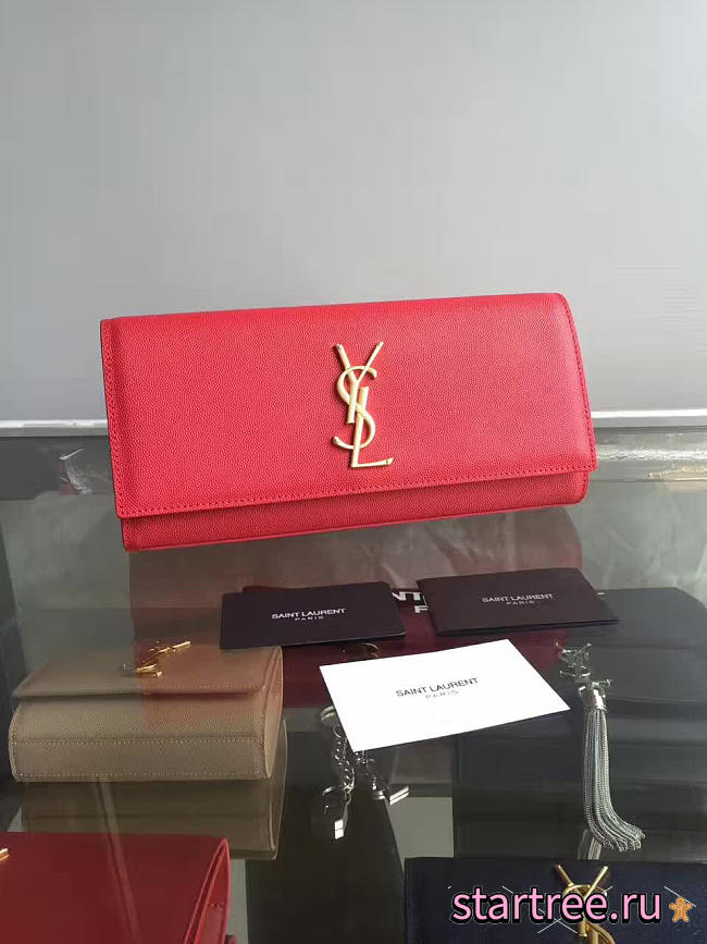 ysl monogram kate clutch grain de poudre embossed leather CohotBag 4960 - 1