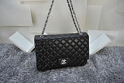 Chanel Lambskin Leather Flap Bag With Gold/Silver Hardware Black 33cm - 6